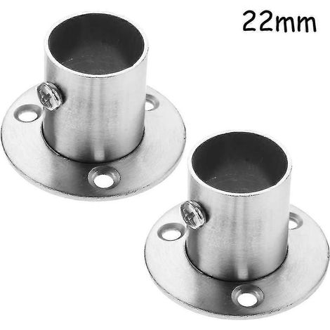 supports tubulaires ronds en acier inoxydable, ensemble de brides pour tringle, support de tringle à vêtements, support d'extrémité de tringle avec vis (1/5)
