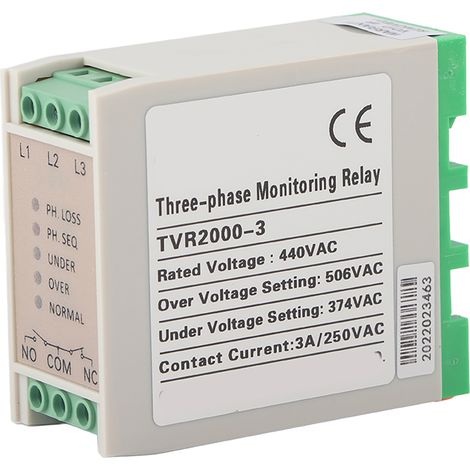 Protecteur de Séquence de Phase 380VAC Relais de Surveillance Alimentation Triphasée (1/5)