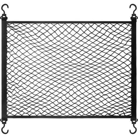 Red para maletero de coche, red de almacenamiento para coche, tamaño de la red del maletero 100x60 cm con 4 ganchos grandes, extensible hasta 140x100 cm, adecuada para la mayoría de los maleteros de c (1/5)