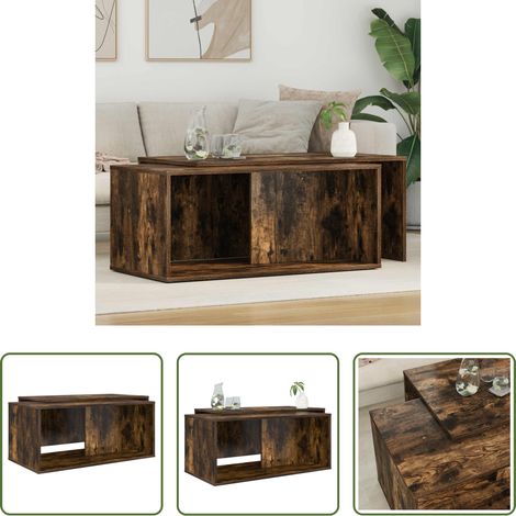 Couchtisch - Kaffeetisch Set 2 pcs Geräucherte Eiche Holzwerkstoff (1/5)