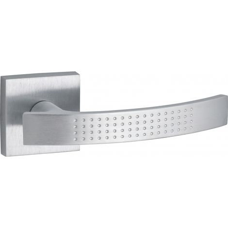 THIRARD - Paire de béquilles Grid pour porte, carré 7mm, chromé satiné - THIRARD (1/2)