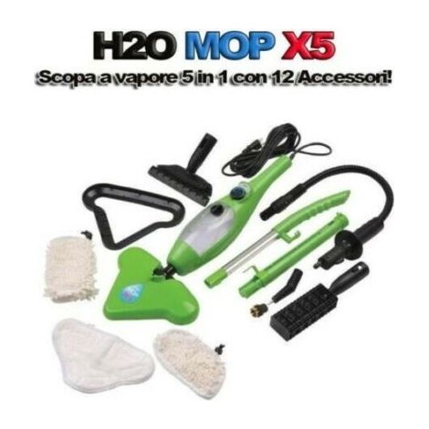 H2O MOP X5 SCOPA A VAPORE VAPORETTO IGIENIZZANTE STERILIZZATORE LAVAPAVIMENTI