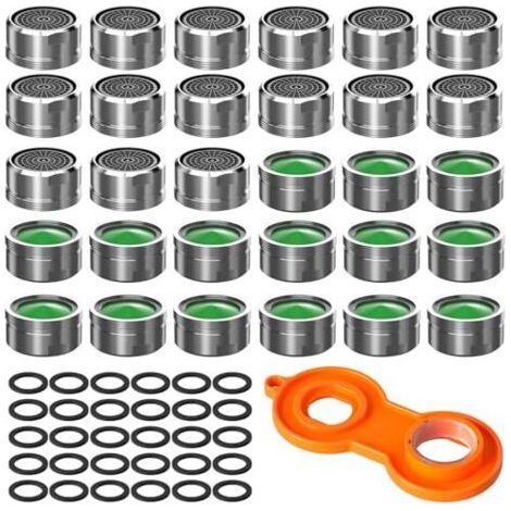 Kit da 30 pezzi per aeratore per rubinetto M24, inserto filtro, aeratore per rubinetto con filtro ABS, inclusa chiave per ugello miscelatore e filtro. (1/5)