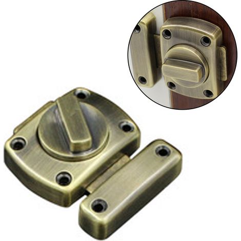 Verrou de porte antivol en acier inoxydable brossé pour porte de salle de bain ou porte de placard. Convient à différentes portes. Petit verrou de porte en alliage de zinc épais. (1/5)