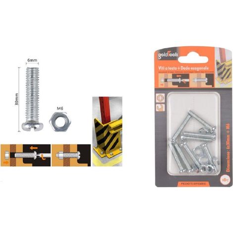 Trade Shop - SET 8PZ VIEW CROCE TONDA 6 X 30MM MIT EXAGON DAID M6 90978 - (1/2)