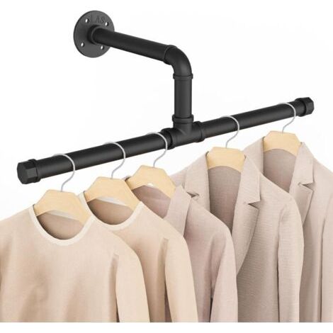 Tringle à vêtements murale Yawinhe (51 cm), porte-manteau industriel amovible, gain de place pour salon ou chambre
