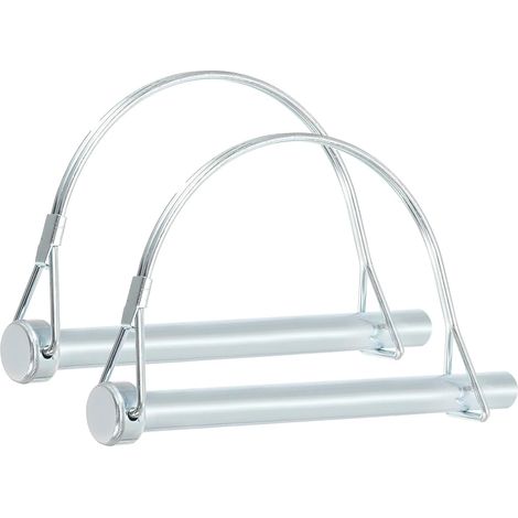 Goupille d'attelage de remorque 2/5x4-3/4",2 pièces Goupille de verrouillage de fil de sécurité Goupille de verrouillage d'arbre ronde pour remorques agricoles Attelages(10x120mm) (1/5)