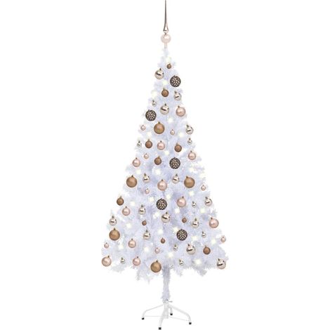 Set Albero Natale Artificiale con LED e Palline 180 cm 620 Rami (1/5)