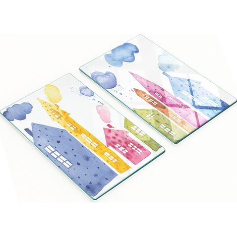 Pannelli decorativi multifunzionali per cucina in vetro temperato, a forma di casetta, 2x30x52 cm (1/5)