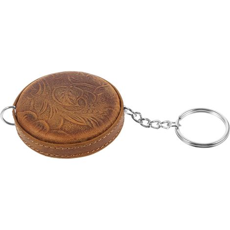 Mètre Ruban Vintage en Cuir de Vache Marron, Léger et Portable, Forme Ronde avec Longueur Max 150cm, Maison Voyage (1/5)