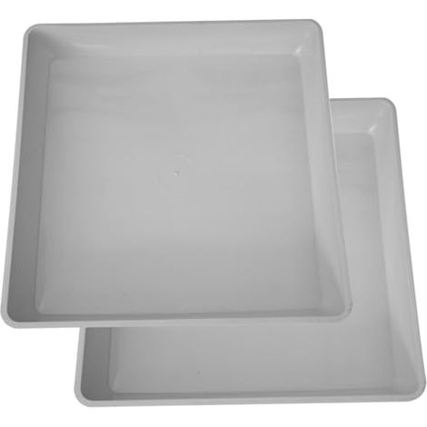[JAMAIS UTILISÉ]Soucoupes en pot de plantes, soucoupe carrée, 2 pcs de plante en plastique de 2pcs de 10 pouces d'épaisseur, plateau de receveur d'eau de plante lourde, soucoupes en pot à fleurs imper (1/5)