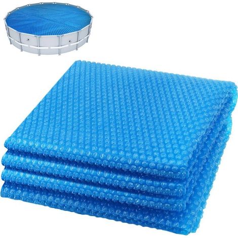 Bâche à bulles pour piscine ronde de 457 cm – Couverture solaire bleue épaisseur 120 µm, isolante et chauffante, découpable, pour chauffage passif de l’eau (1/5)