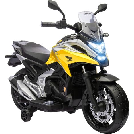 Elektro-Kindermotorrad, Honda, 3 km/h, Musik & Licht, 3-6 Jahre, bis 30 kg, Gelb. Un jouet pour enfant de haute qualité, sécurisé et amusant, adapté aux enfants de différents âges.