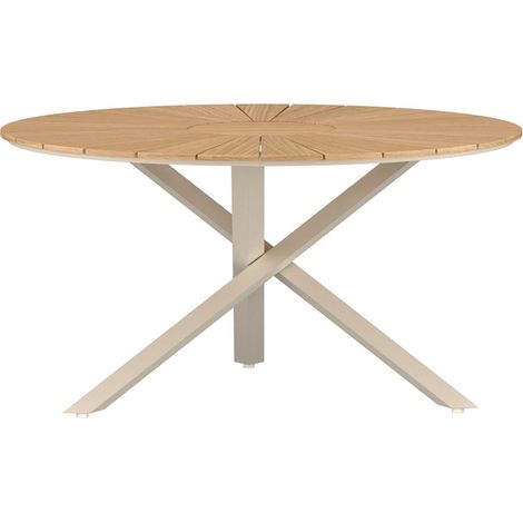 Table de Jardin Ronde "Mexico" 140cm Naturel & Beige (1/2)