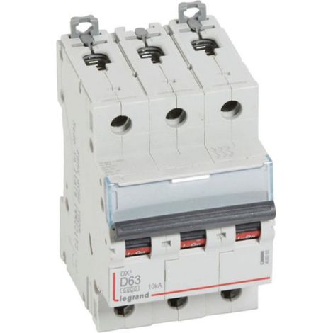 Legrand 408065 Interruptor automático tripolar 63 A - 3 polos, curva D - 6/10 kA - con tornillos - Dx3