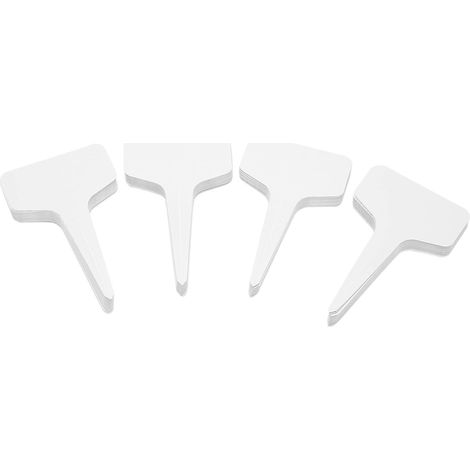 Lot de 100 étiquettes de jardin en plastique pour classification des plantes de jardinage - Blanc (1/5)