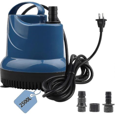 Mini pompe submersible, débit 2500 litres/heure, puissance 40 watts, tension 230 volts, compatible avec les pompes à vide de sous-sol, hauteur de refoulement 2,3 mètres, longueur du câble 2,5 mètres. (1/5)