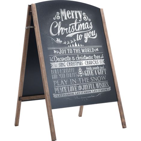COSTWAY Chalkboard A-Board Double Sided Replaceable Blackboard Writing Board-Black (1/5)