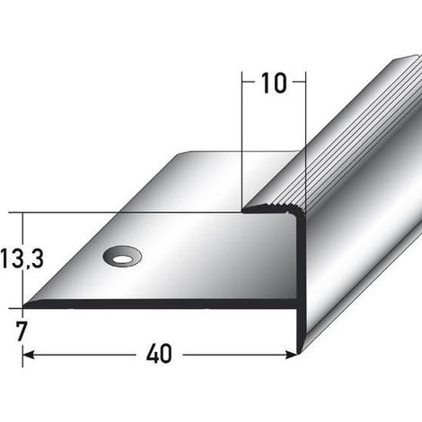 Einschubprofil "Embrun", mit Nase für Parkett, 13,3 mm Einfasshöhe, Aluminium eloxiert, gebohrt-silber-1000