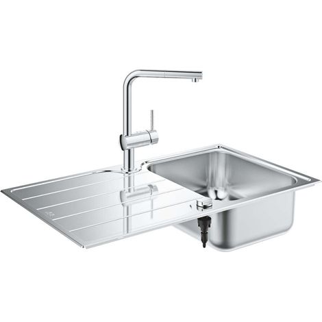 Grohe Lavelli - Set lavello K500 e miscelatore Minta, acciaio inox spazzolato/cromo 31573SD1 (1/5)