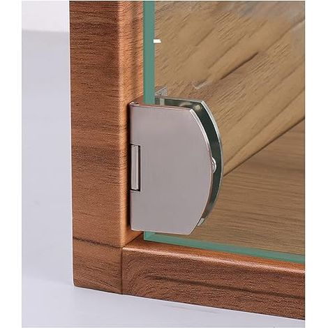 [2 pièces] Armoire porte en verre charnière salle de bain pince sans cadre porte en verre armoire vitrine armoire pince 90 degrés charnière (1/5)