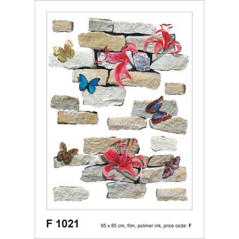 sticker mural fleurs & papillons beige, gris et rose - Sanders & Sanders
