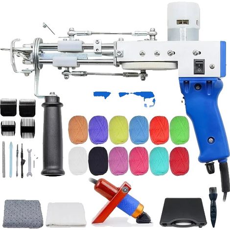 Pistolet à tufting électrique, fonctionnalité polyvalente, efficacité accrue, Ensemble Bleu 2 (1/2)