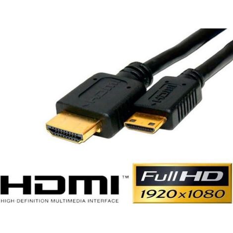 Câble HDMI - FACIL&CO - Mini HDMI 1.4 - 2 Mètres - Couleur Or - Connexion Appareils