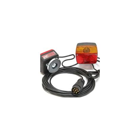 Anhänger-Rückleuchten – 7-poliger Stecker, 7,5 m und 2,5 m Kabel – Magnetbefestigung – 2 Stück, Blinker – Straßenbeleuchtung – Crezuo (1/4)