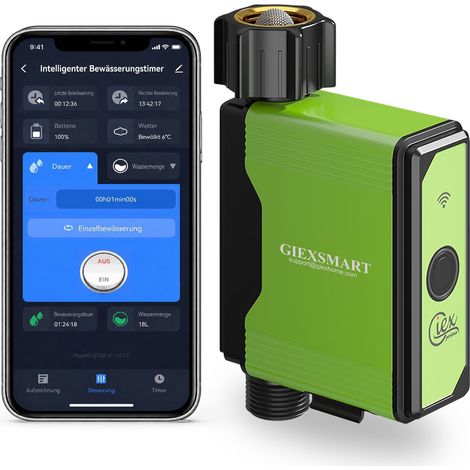 Minuteur d’arrosage ZigBee avec compteur d’eau, passerelle ZigBee requise, programmateur de robinet de jardin avec entrée en laiton, contrôle via application, compatible assistant (1/5)