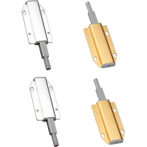 (Or + Argent) Push to Open 4 Pieces Push Open Poussoir Porte Placard Aimant Fermeture pour Armoire Tiroir Systeme Loquet Magnetique Verrou Poussoir Porte Amortisseur Pour La Porte de Placard