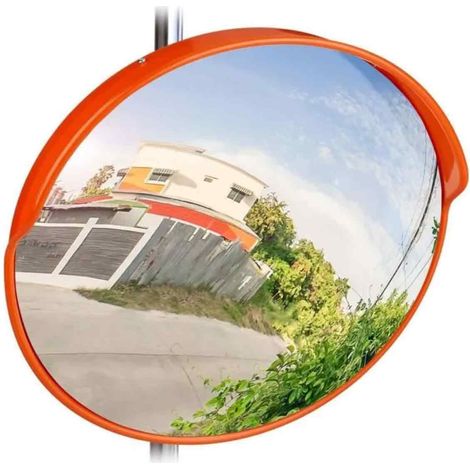 Miroir de Trafic Convexe,Miroir de circulation incassable et résistant aux intempéries de 45 cm (1/5)