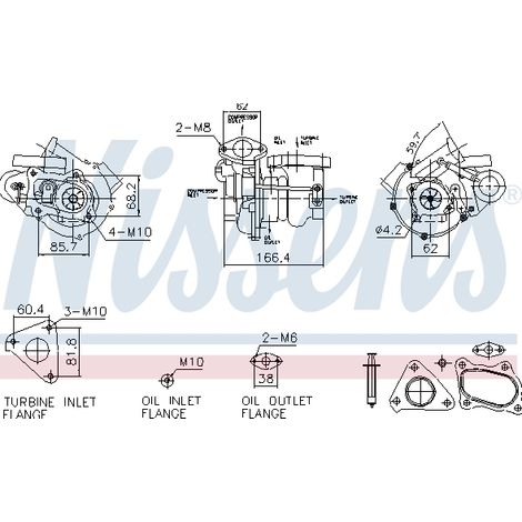 Turbocompresseur, suralimentation Nissens 93732 NISSAN 14411VK500 14411VK50A