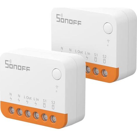 SONOFF MINIR4 Interrupteur Connecté WiFi, 2 Voies Interrupteur Intelligent Micromodule, Mode Détacher le Relais, WiFi 2.4G, Contrôle APP, Mini Smart Switch Compatible avec Alexa, Google Home,10A/2200W (1/5)