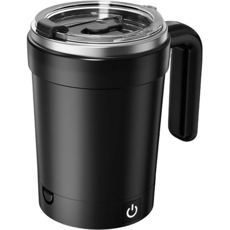 Tasse mélangeur automatique, mug de voyage électrique auto-mélangeur, affichage LCD de la température, rechargeable, portable, cadeau(Noir) (1/5)