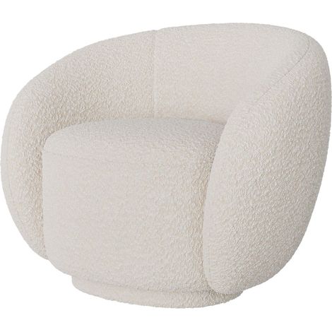 Sillón en tela bouclé blanco - Naya (1/4)