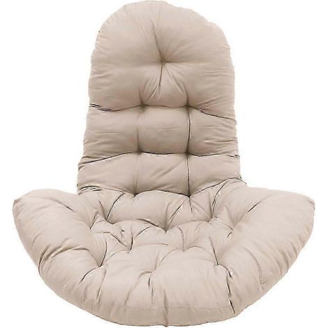 Dickes, eiförmiges Hängesesselkissen, Schaukelstuhlkissen, beige (1/5)
