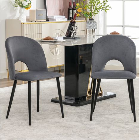 Silla salón tapizada gris con patas regulables OKMYHOME (1/5)