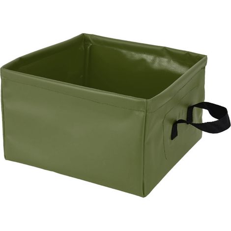 Seau pliable, étanche, portable et pliable, idéal pour le camping, les voyages et la randonnée, 13 L, vert olive, 13 L-AquaForge (1/5)