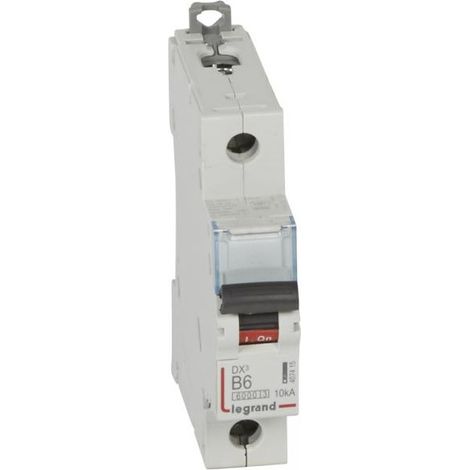Legrand 407415 Circuit breaker dx≥ 6000 - screw/screw - 1P 6A 10kA curve B 230/400V - protective departure