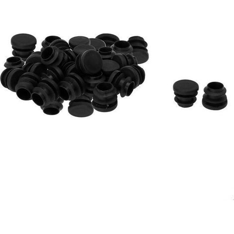 Pied de meuble   14,5mm ID Plastique Bouchon Pied Chaise Patin Embout Jambe Table Insert tube Anti-rayures Noir 36Pcs