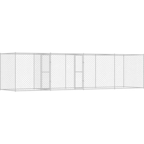 Cage pour chien Argenté 800 x 200 x 200 cm Acier galvanisé (1/5)