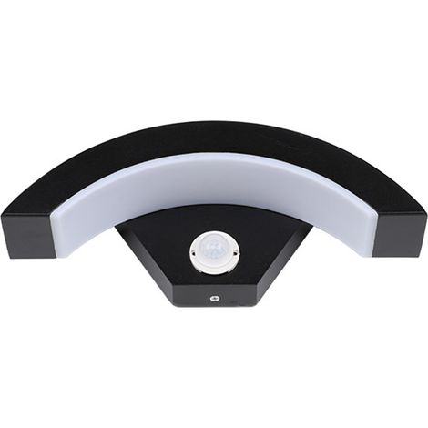 Aplique de pared LED con detector de movimiento, conexión fija, aluminio, inducción infrarroja, resistente al agua IP65 para uso exterior (pasillo, escalera, patio). (1/5)