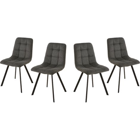 CALICOSY - Lot de 4 chaises matelassées tissu chiné CHILLI (1/5)