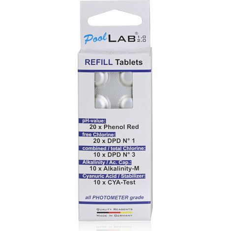 Nachfülltabletten für elektronischer Poolwassertester PoolLab 9 in 1