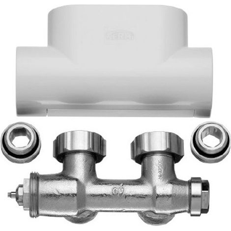 Kermi Jeu de robinets thermostatiques équerre cache blanc