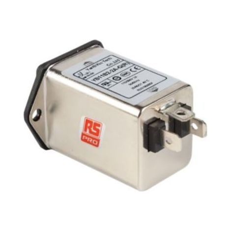 Filtre secteur RS PRO, 4A max, 2 phases, 250 V c.a. max, Montage sur châssis ( Prix pour 1 )