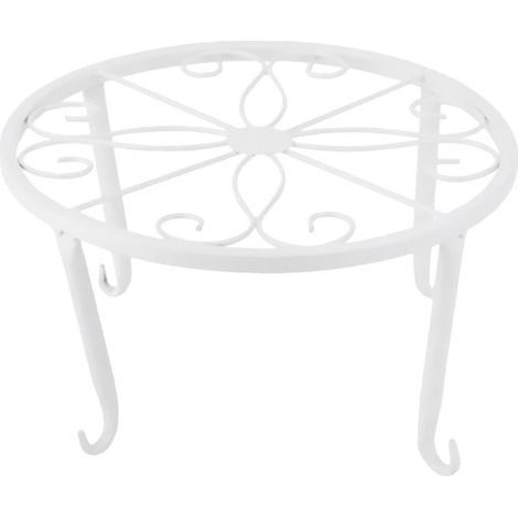 plantes métalliques stand porte-pots de fleurs fer art pot porte-vases étagère blanc (1/5)