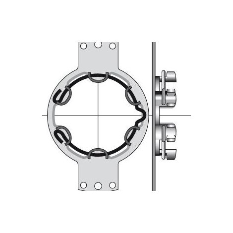Somfy – Support moteur Ø50 entraxe 100 mm – Fixation par 2 trous ø 5,2 mm – Compatible caissons HELMITIN et DECEUNINCK – Couple max 50 Nm