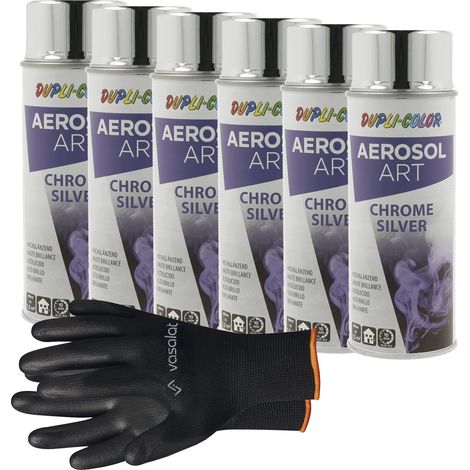 vasalat Dupli-Color Chrom Lackspray Hochglanz - Chrom Spray mit guter Deckkraft - Lackspray Effekt für Metall, Kunststoff und Holz - Sprühfarbe, 6 Stück (1/5)